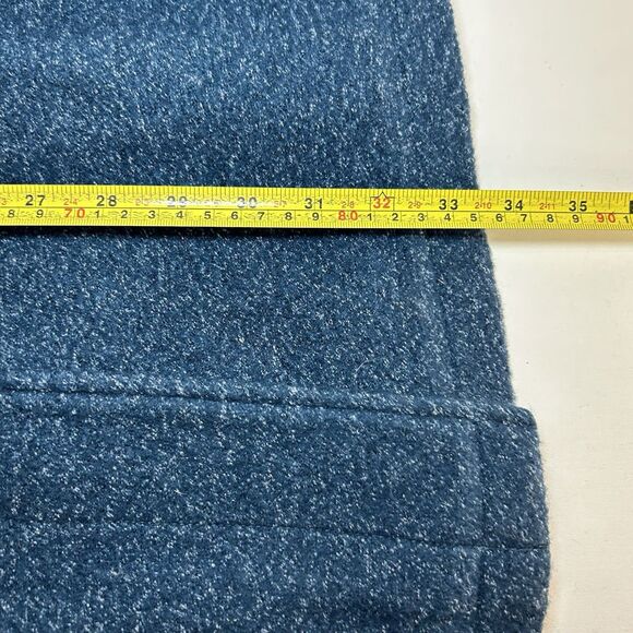 L.L. Bean Bellandi  Blue Button Up Asymmetric Wool Blend Jacket Coat Women LP - Picture 7 of 9